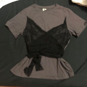 ASOS lace tied Tee shirt